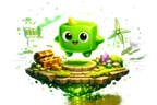Glowing neon crypto orb suspended mid-air with radiant particle energy on dark background for BCGame bonus card